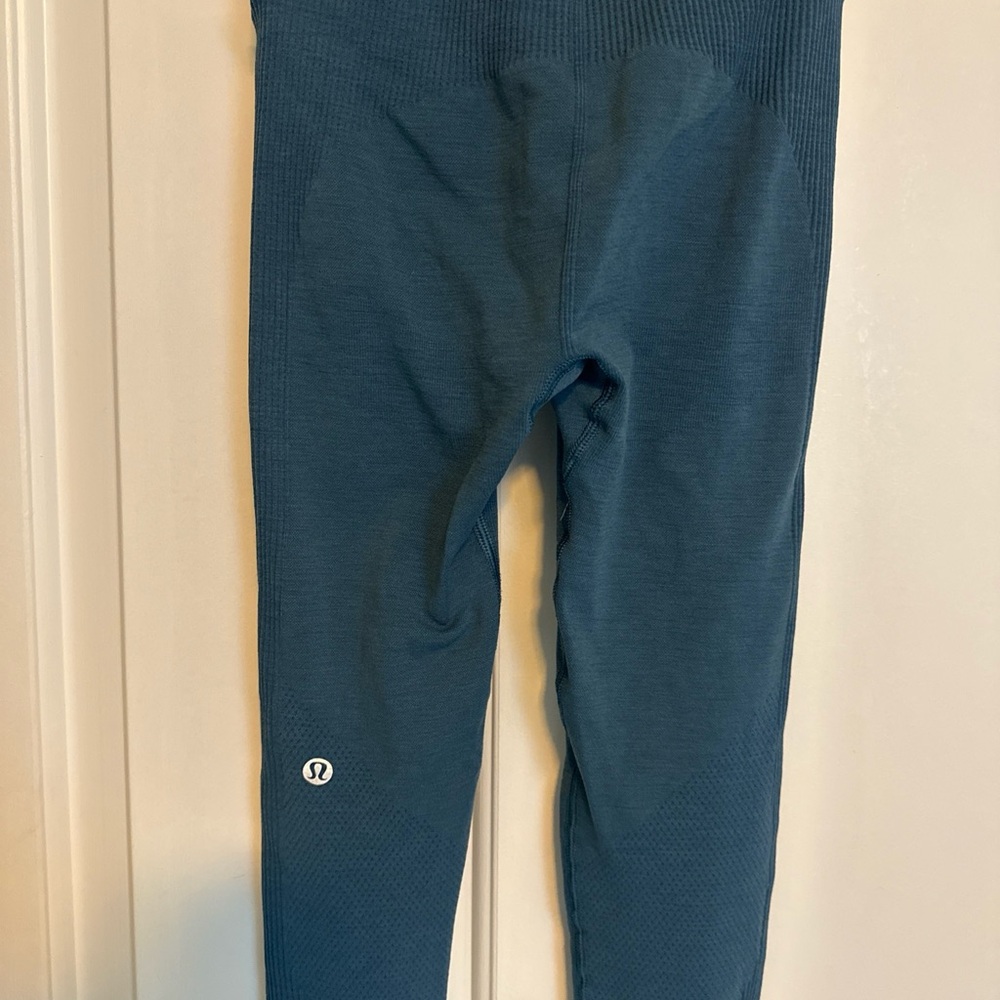 lululemon athletica Ribbed Teal Leggings
